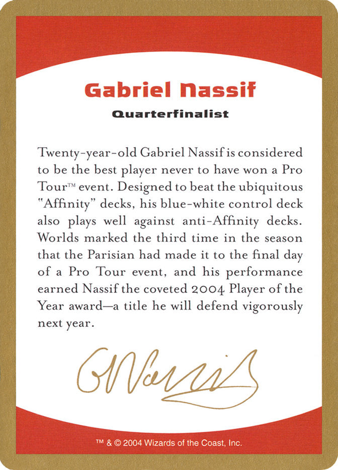 Gabriel Nassif Bio [Barajas del Campeonato Mundial 2004] 