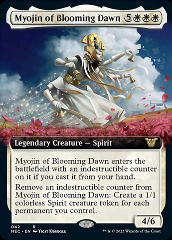 Myojin of Blooming Dawn (Arte extendido) [Kamigawa: Neon Dynasty Commander] 