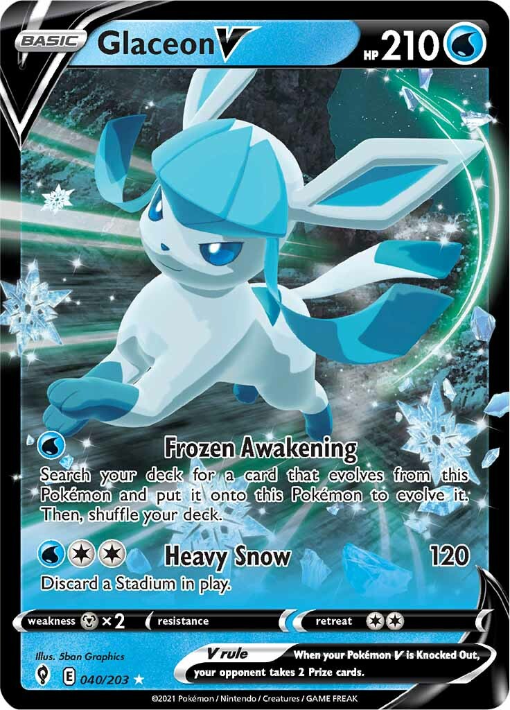 Glaceon V (040/203) [Espada y escudo: cielos en evolución] 