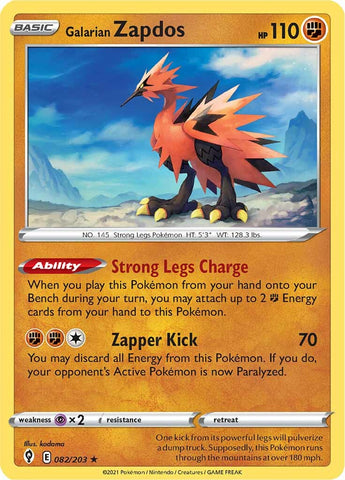 Galarian Zapdos (082/203) [Espada y escudo: cielos en evolución] 