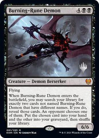 Demonio Runa Ardiente (Paquete promocional) [Kaldheim Promos] 