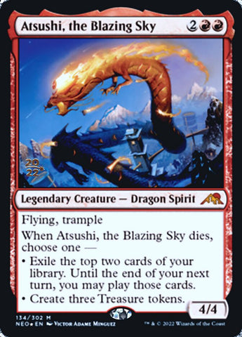 Atsushi, the Blazing Sky [Promociones de presentación de Kamigawa: Neon Dynasty] 