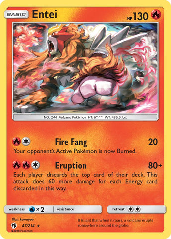 Entei (47/214) (Exclusivo de la cubierta temática) [Sol y luna: Trueno perdido] 