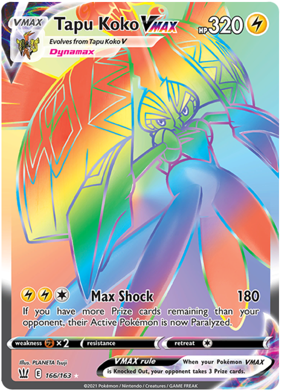 Tapu Koko VMAX (166/163) [Espada y escudo: estilos de batalla] 