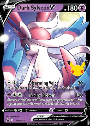 Dark Sylveon V (SWSH134) (Tarjeta gigante) [Espada y escudo: Black Star Promos] 