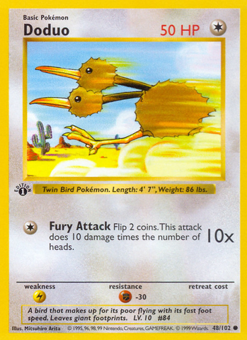 Doduo (48/102) (Shadowless) [Conjunto básico 1.ª edición] 