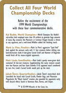 Anuncio del Campeonato Mundial de 1999 [Barajas del Campeonato Mundial 1999] 