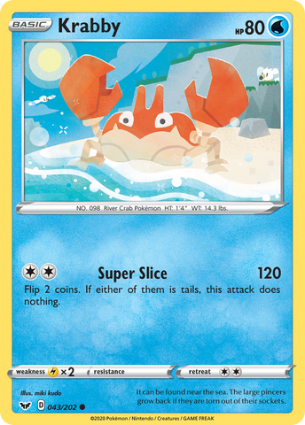 Krabby (043/202) [Espada y escudo: conjunto básico] 