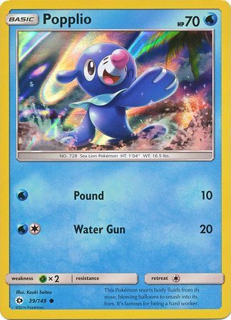 Popplio (39/149) (Water Web Holo) [Sol y Luna: Conjunto básico] 