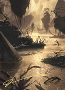 Tarjeta artística Murkwater Pathway (firma estampada en oro) [Serie Zendikar Rising Art] 