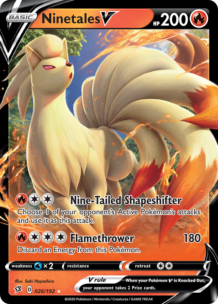 Ninetales V (026/192) [Espada y escudo: Choque rebelde] 