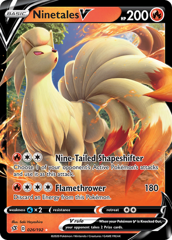 Ninetales V (026/192) [Espada y escudo: Choque rebelde] 