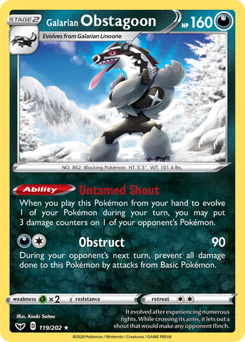 Obstagoon de Galar (119/202) [Espada y escudo: conjunto básico] 