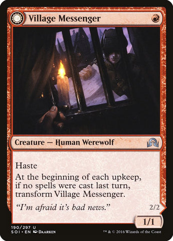 Mensajero de la aldea // Intruso de la salida de la luna [Sombras sobre Innistrad] 