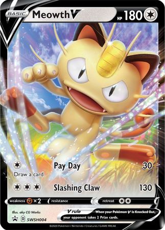 Meowth V (SWSH004) [Espada y escudo: Promociones de Black Star] 