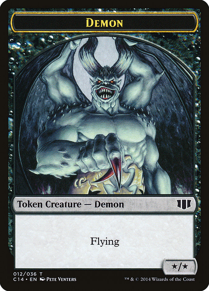 Demonio (012/036) // Zombi (016/036) Ficha de doble cara [Fichas Commander 2014] 