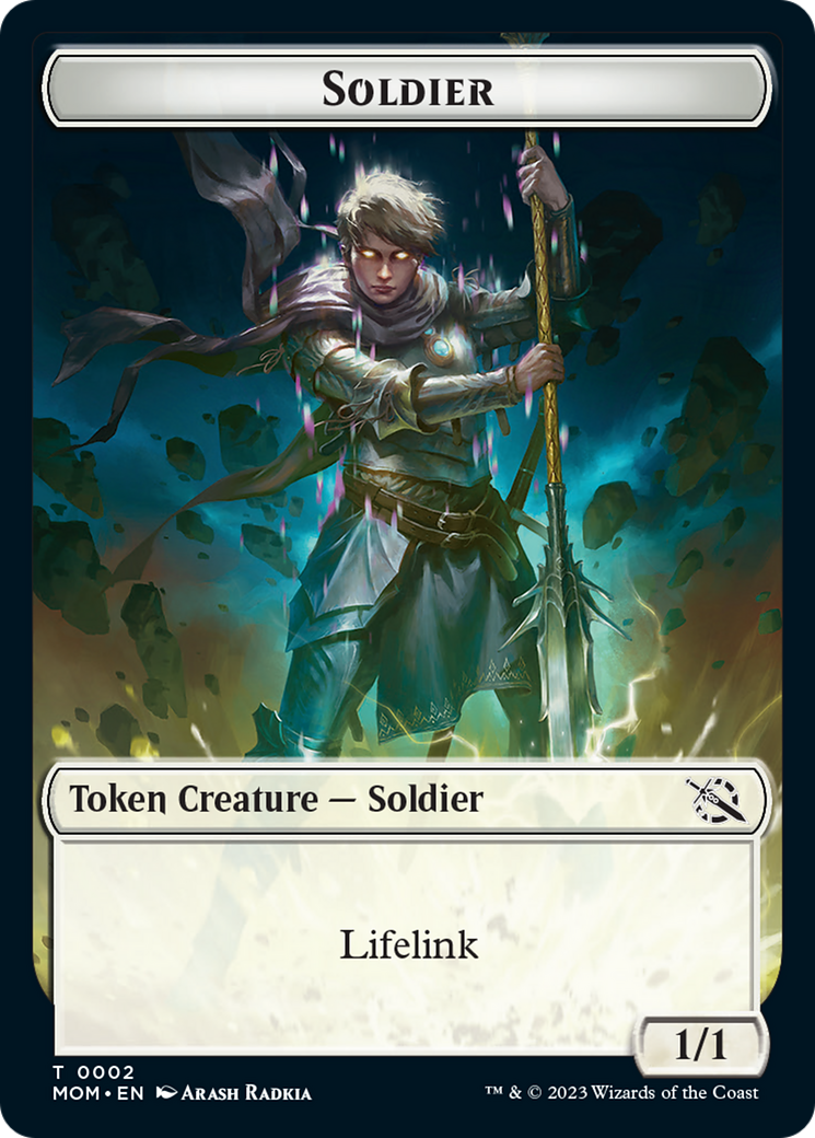 Soldado // Emblema de Wrenn y Realmbreaker Ficha de doble cara [Fichas de la Marcha de la Máquina] 