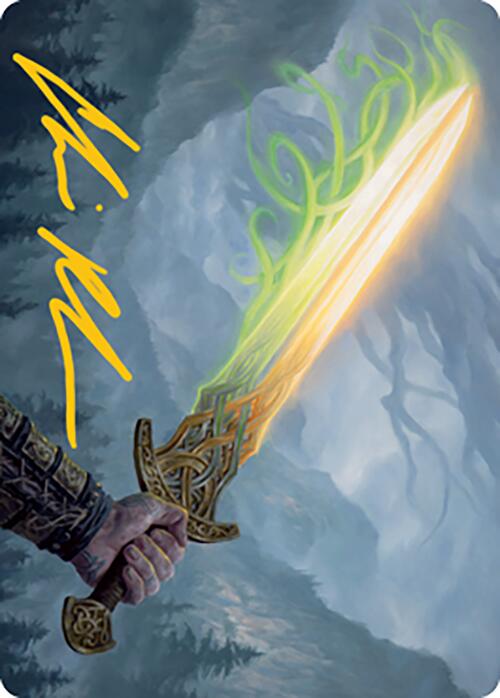 Tarjeta de arte Sword of Hearth y Home (firma estampada en oro) [Serie de arte Modern Horizons 2] 