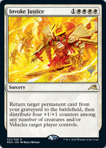 Invocar justicia (paquete promocional) [Kamigawa: Promociones de Neon Dynasty] 