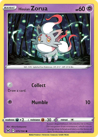 Hisuian Zorua (075/196) [Espada y escudo: Origen perdido] 