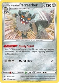 Galarian Perrserker (128/202) (Exclusivo de la baraja temática) [Espada y escudo: Conjunto básico] 