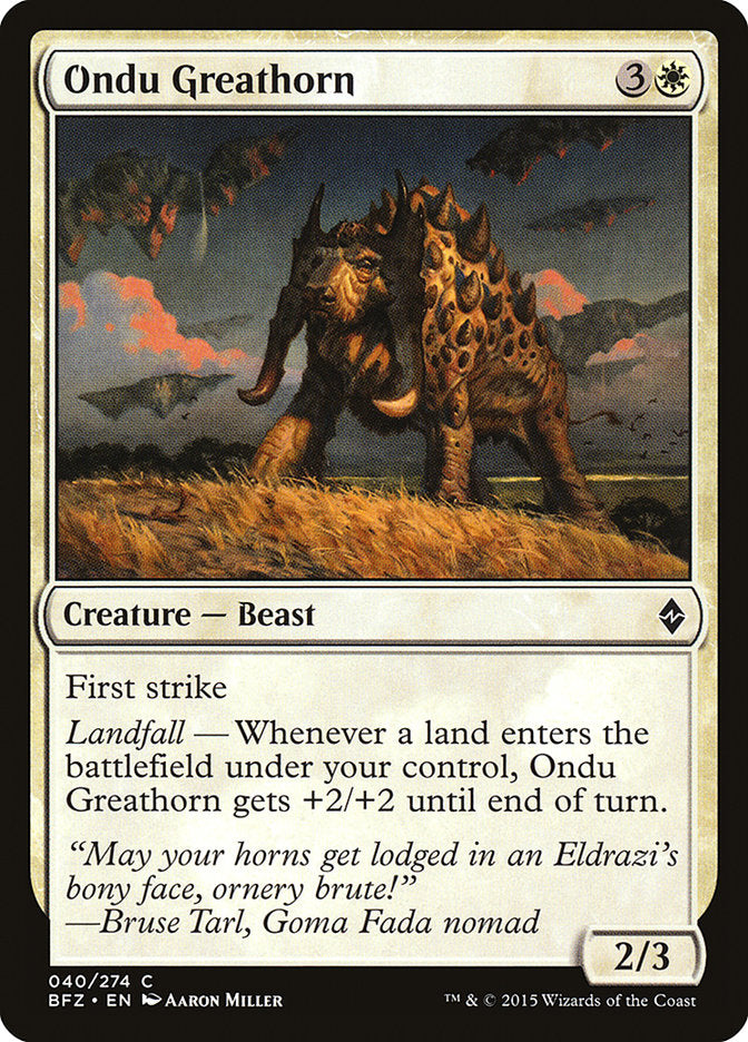 Ondu Greathorn [Batalla por Zendikar] 