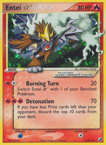Entei Star (113/115) [EX: Fuerzas invisibles] 