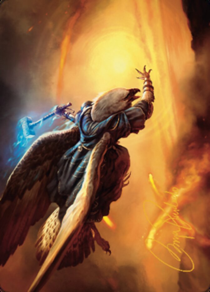 Tarjeta de arte místico Battlewing (firma estampada en oro) [Serie Dominaria United Art] 
