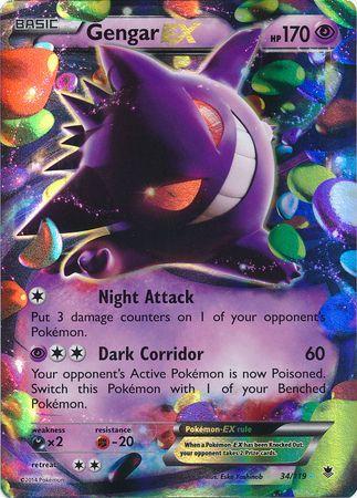 Gengar EX (34/119) (Tarjeta Jumbo) [XY: Fuerzas fantasma] 