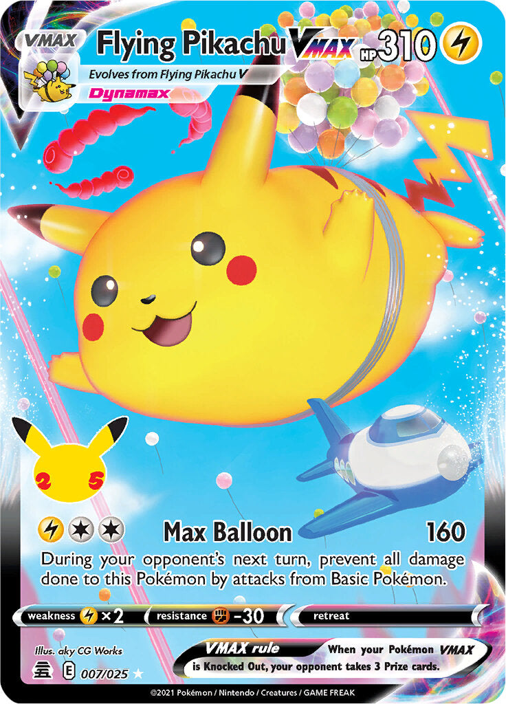 Flying Pikachu VMAX (007/025) [Celebraciones: 25 Aniversario] 