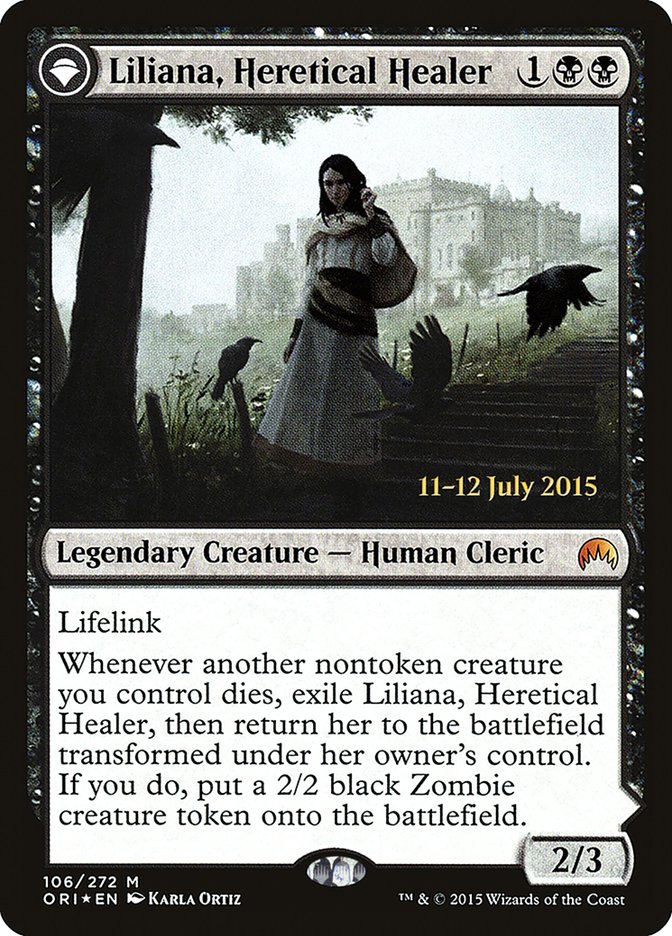 Liliana, sanadora herética // Liliana, nigromante desafiante [Promociones de presentación de Magic Origins] 
