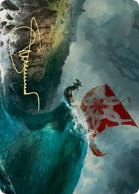 Tarjeta de arte Run Ashore (firma con sello dorado) [Serie de arte Kaldheim] 