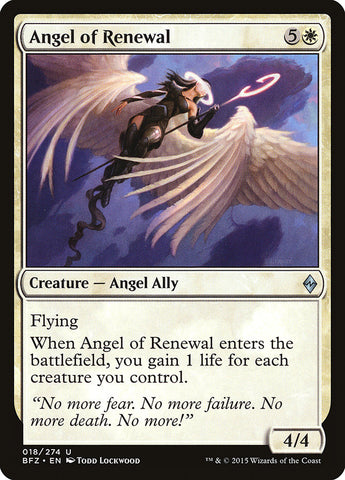Ángel de la Renovación [Batalla por Zendikar] 