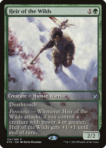 Heredero de lo salvaje (Día del juego) (Arte extendido) [Promociones de Khans of Tarkir] 