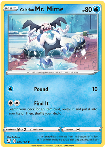 Mr. Mime de Galar (034/163) [Espada y escudo: estilos de batalla] 