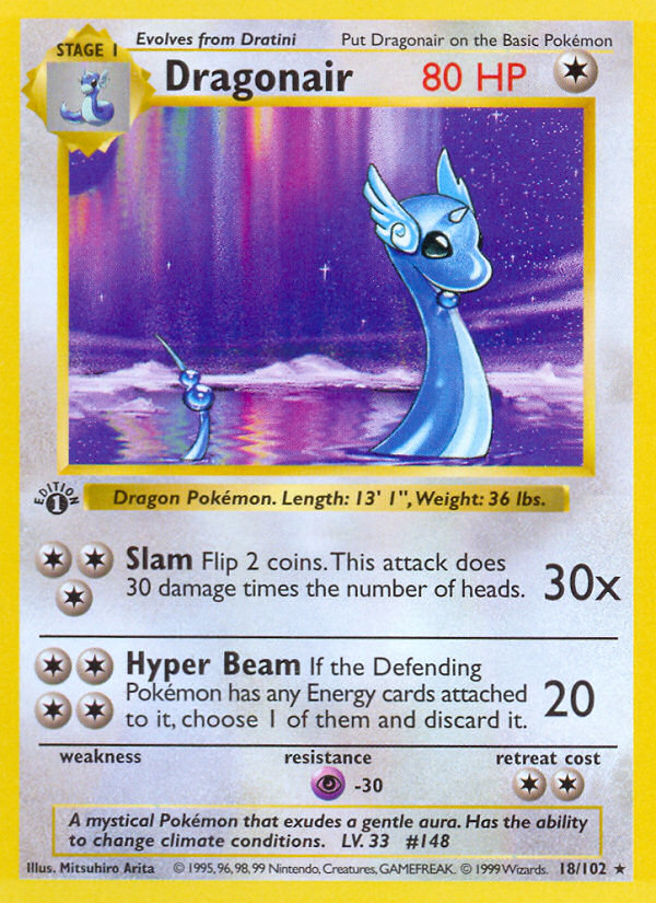 Dragonair (18/102) (Shadowless) [Conjunto básico 1.ª edición] 