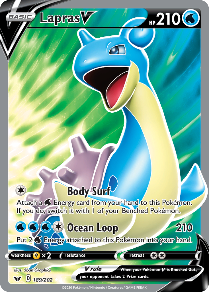 Lapras V (189/202) [Espada y escudo: conjunto básico] 