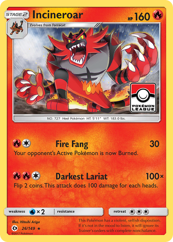 Incineroar (26/149) [Sol y Luna: Conjunto básico] 