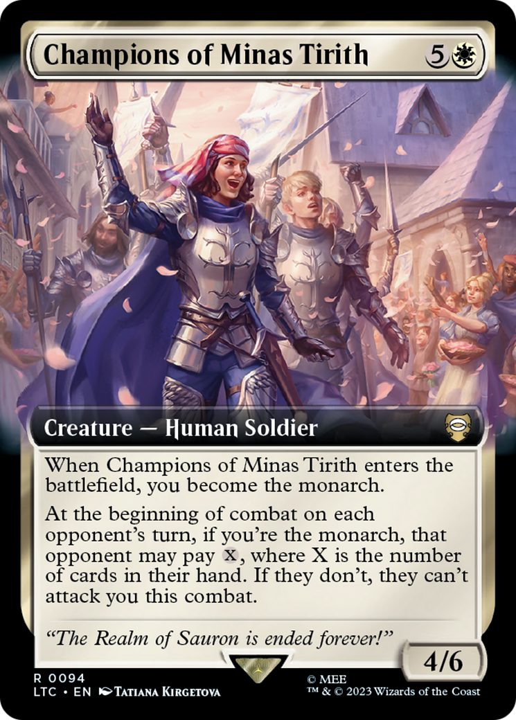 Campeones de Minas Tirith (Arte extendido) [El Señor de los Anillos: Tales of Middle-Earth Commander] 