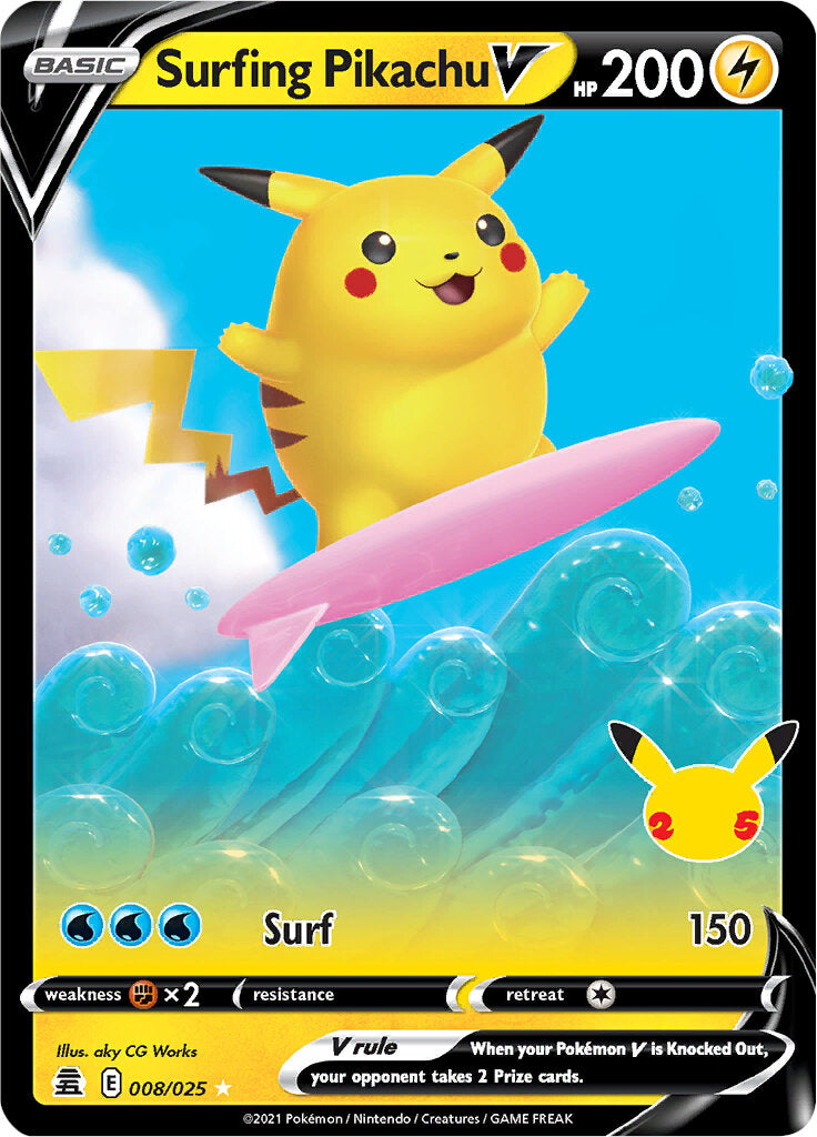 Surfeando Pikachu V (008/025) [Celebraciones: 25 Aniversario] 