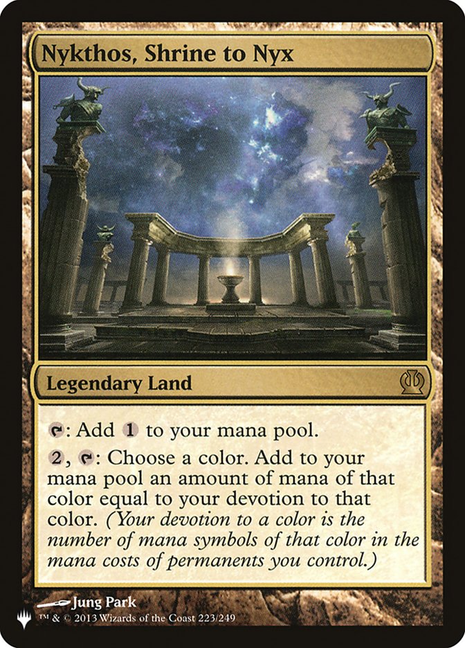 Nykthos, Santuario de Nyx [La lista] 