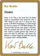 Kai Budde Bio [Barajas del Campeonato Mundial 1999] 