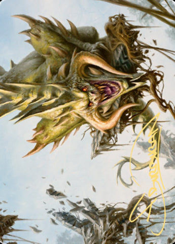 Tarjeta artística Canopy Baloth (firma estampada en oro) [Serie Zendikar Rising Art] 