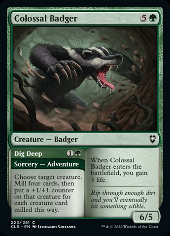 Tejón colosal // Cavar profundo [Commander Legends: Batalla por Baldur's Gate] 