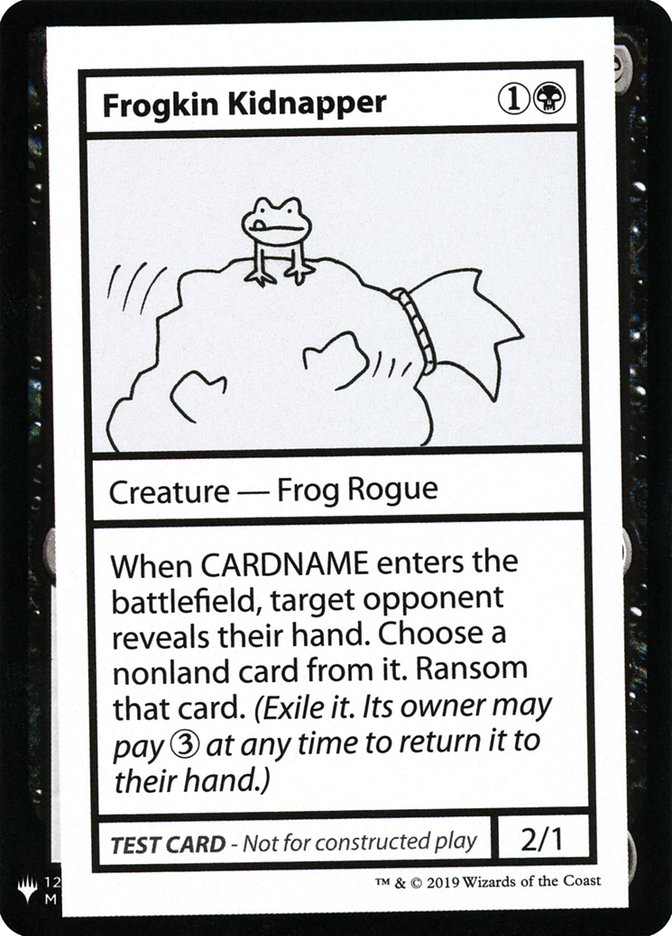Secuestrador Frogkin [Tarjetas de prueba de juego de refuerzo misterioso] 