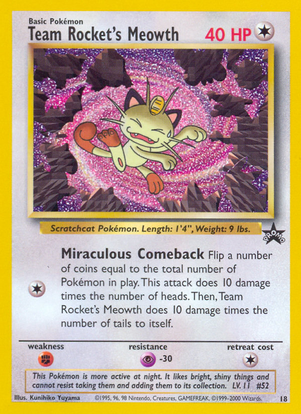 Meowth del Equipo Rocket (18) [Wizards of the Coast: Black Star Promos] 