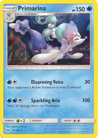Primarina (41/149) (Water Web Holo) [Sol y Luna: Conjunto básico] 