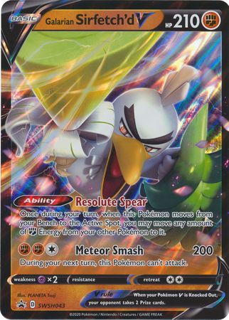 Galarian Sirfetch'd V (SWSH043) (Tarjeta gigante) [Espada y escudo: Black Star Promos] 