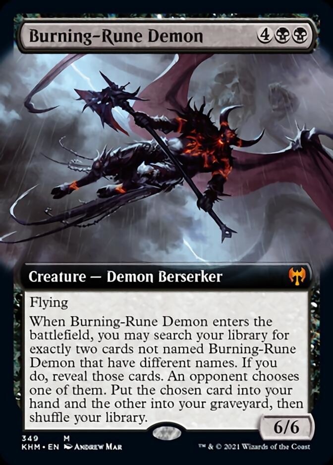 Demonio Runa Ardiente (Arte Extendido) [Kaldheim] 