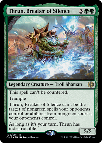 Thrun, Breaker of Silence (Paquete promocional) [Phyrexia: All Will Be One Promos] 